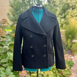 Black Peacoat, J Crew, Size 4